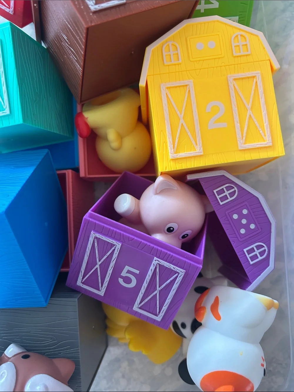 Colorful Numbered Barn Blocks - Multicolor Kids Toy Set